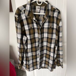 The North Face Blue and Black Plaid Shirt